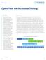 OpenFlow Performance Testing