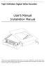 User s Manual Installation Manual