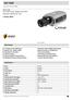 NXC-1302M. Art-Nr Main Features. Specifications. NXC-1302M 1/3 Network Camera, Day&Night, H.264, ONVIF, 1600x1200, RS485/SD, PoE, 12/24V