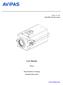 Model: AV-1160 H.264 HD Color Box Camera. User Manual V1.1. Please Read this User Manual. throughout before using.