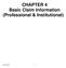 CHAPTER 4 Basic Claim Information (Professional & Institutional)