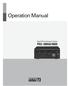 Operation Manual. Digital PA Combination System PAC-5000A/5600