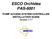 ESCO OrchIdea PAS PUMP ACCESS SYSTEM CONTROLLER INSTALLATION GUIDE Version 1.7.7