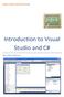 Introduction to Visual Studio and C#