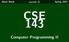 CSE 143. Computer Programming II
