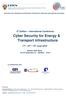 Cyber Security for Energy & Transport infrastructure