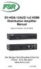 DV-HDA-12AUD 1x2 HDMI Distribution Amplifier Manual