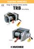 ELECTRIC WINCHES. Range of compact, electric winches. TRB 250 to 960 kg TRB 250/350. TRB 500/960 kg Standard drum