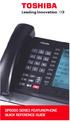 DP5000-series Telephone Quick Reference Guide TOSHIBA STRATA. Business Telephones Helping You Communicate Better CIX