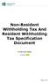 Non-Resident Withholding Tax And Resident Withholding Tax Specification Document