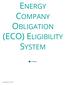 ENERGY COMPANY OBLIGATION (ECO) ELIGIBILITY SYSTEM