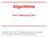 Algorithms Part 2: Measuring Time