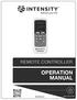 Chilled Water REMOTE CONTROLLER OPERATION MANUAL MAN-O-CRC4AH intensity.mx