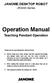 JANOME DESKTOP ROBOT. JR3000 Series. Operation Manual. Teaching Pendant Operation