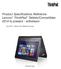 Product Specifications Reference Lenovo ThinkPad Tablets/Convertibles 2014 to present - withdrawn