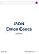 1ISDN ERROR CODES. October ISDN Error Codes Software Reference 1
