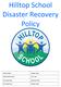 Hilltop School Disaster Recovery Policy