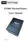 PT5801 Thermal Printer User s Manual