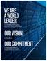 WE ARE A WORLD LEADER. our vision