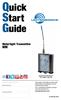 Quick Start Guide. Watertight Transmitter. Fill in for your records: