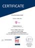 CERTIFICATE. P3 communications GmbH. hereby certifies that. T-Mobile Polska S.A. Marynarska 12, Warszawa