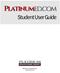 Platinumed.com. Student User Guide. ã Platinum Educational Group Phone