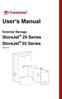 User s Manual. StoreJet 25 Series StoreJet 35 Series. External Storage. (Version 3.0)