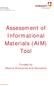 Assessment of Informational Materials (AIM) Tool. Funded by Alberta Enterprise and Education