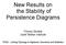 New Results on the Stability of Persistence Diagrams