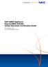 SAP HANA Appliance Express5800 A2040e Initial Operation Verification Guide. 7 th of August, 2018 NEC SAP Competence Center