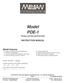 Model PDE-1 INSTRUCTION MANUAL. COPYRIGHT MIDIAN ELECTRONICS INC. ALL RIGHTS RESERVED. PDE-1 Last Update: