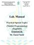 Lab. Manual. Practical Special Topics (Matlab Programming) (EngE416) Prepared By Dr. Emad Saeid