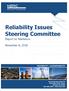 Reliability Issues Steering Committee