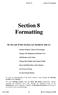 Section 8 Formatting