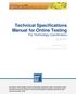 Technical Specifications Manual for Online Testing For Technology Coordinators