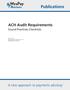 Publications. ACH Audit Requirements. A new approach to payments advising SM. Sound Practices Checklists