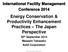Energy Conservation & Productivity Enhancement Practices The Japan Perspective