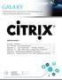 Deployment Best Practices for Citrix XenApp over Galaxy Managed Network Services Table of Contents