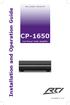 Installation and Operation Guide CP Cool Power Audio Amplifier V1.0 1
