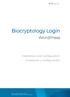 Biocryptology Login. WordPress. Installation and Configuration Instalación y configuración