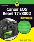Canon. EOS Rebel T 7i/800D. by Julie Adair King