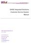 QHSE Integrated Solutions Customer Service System Manual