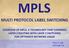 MPLS MULTI PROTOCOL LABEL SWITCHING OVERVIEW OF MPLS, A TECHNOLOGY THAT COMBINES LAYER 3 ROUTING WITH LAYER 2 SWITCHING FOR OPTIMIZED NETWORK USAGE