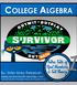 COLLEGE ALGEBRA. Intro, Sets of Real Numbers, & Set Theory