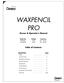 WAXPENCIL PRO Owner & Operator s Manual