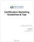 Certification Marketing Guidelines & Tips