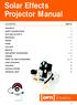 Solar Effects Projector Manual
