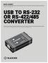 USB TO RS-232 OR RS-422/485 CONVERTER