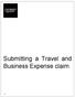 Submitting a Travel and Business Expense claim
