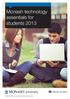 Monash technology essentials for students 2013